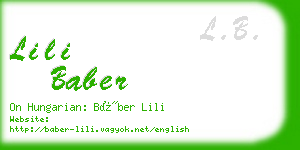 lili baber business card